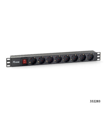 REGLETA ALIMENTACION RACK 19 1U 8 TOMAS CON INTERRUPTOR