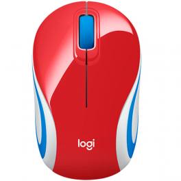 MOUSE LOGITECH WIRELESS M187 MINIMOUSE COLOR RED P/N:910-002