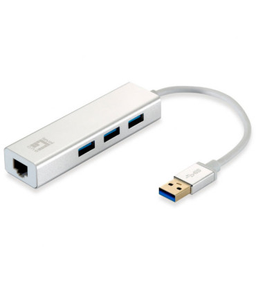 ADAPTADOR USB 3.0 A GIGABIT ETHERNET RJ45 LEVEL ONE CON HUB