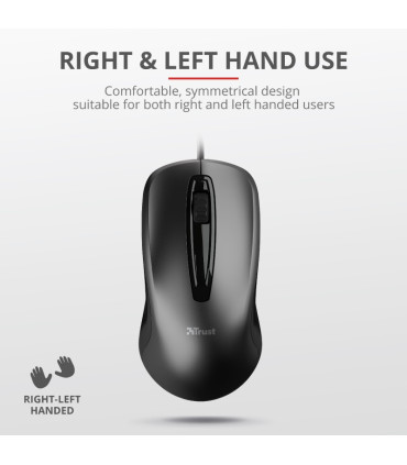 MOUSE OPTICO TRUST CARVE USB 3 BOTONES Y RUEDA DESPLAZAMIENT