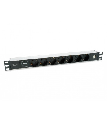 REGLETA ALIMENTACION ALUMINIO RACK 19 1U 7 TOMAS TIPO SHUCKO