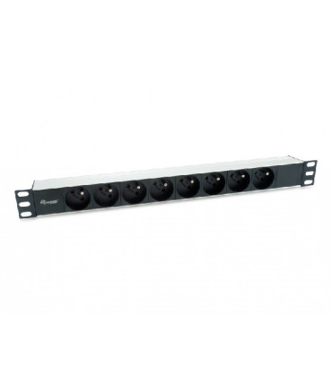 REGLETA ALIMENTACION ALUMINIO RACK 19 1U 8 TOMAS TIPO SHUCKO