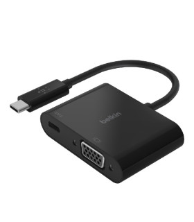 ADAPTADOR BELKIN AVC001BTBK DE USB-C A VGA + CARGA COLOR NEG
