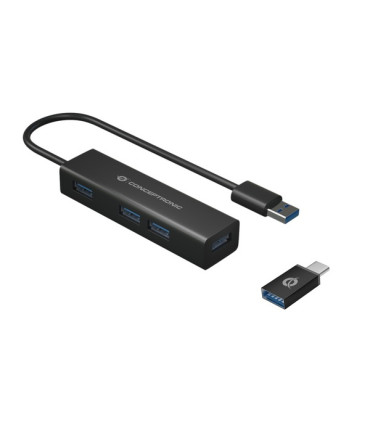 HUB 3.0 CONCEPTRONIC HUBBIES06B 4 PUERTOS USB 3.0  CON ADAPT