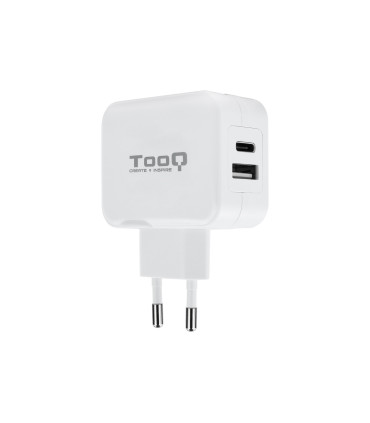 CARGADOR DE PARED TOOQ TQWC-2S02WT USB-C+USB-A  4.8A (27W) T