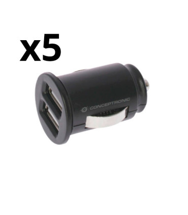 KIT 5 UNIDADES CARGADOR NORTESS 2.4A 2 PUERTOS USB 5V 12/24V