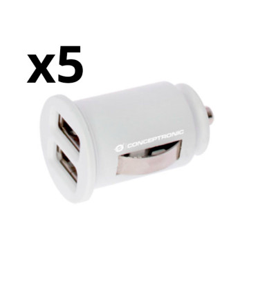 KIT 5 UNIDADES CARGADOR NORTESS 2.4A 2 PUERTOS USB 5V 12/24V