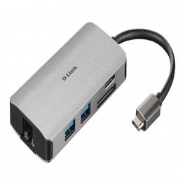 HUB USB-C D-LINK A 3 PUERTOS USB3.0 +1 HDMI +1P USB-C +LECTO