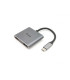 ADAPTADOR USB-C 4IN1  2 X HDMI 4K HUB USB-C CARGA  USB 3.0