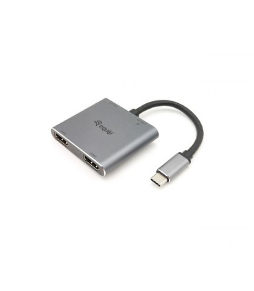 ADAPTADOR USB-C 4IN1  2 X HDMI 4K HUB USB-C CARGA  USB 3.0