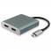 CABLE ADAPTADOR USB-C MACHO A 2 HDMI HEMBRA (0.15CM)  REF.13