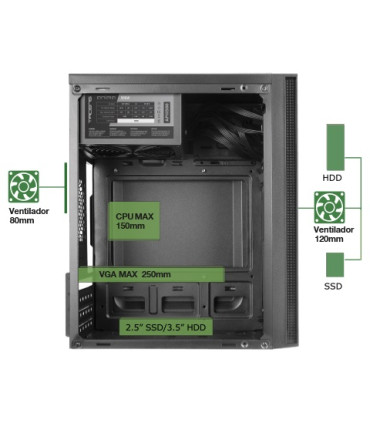 MICROATX TACENS ANIMA AC5 USB3.0 USB2.0 FUENTE 500W