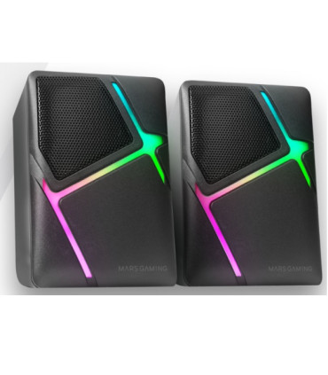 ALTAVOCES 2.0 MARS GAMING MS-H NEGRO 10W ILUMINACION RGB CON