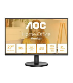 MONITOR 27" USB-C HDMI AOC 27B3CA2 IPS FHD 1MS 100Hz 2x2W VESA 100x100 COLOR NEGRO