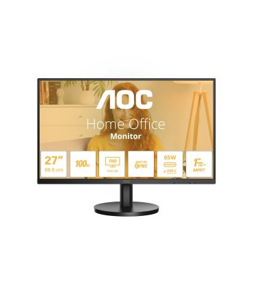 MONITOR 27" USB-C HDMI AOC 27B3CA2 IPS FHD 1MS 100Hz 2x2W VESA 100x100 COLOR NEGRO