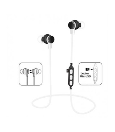 Auricular bluetooth Platinet PM1061W+lector micro Sd BLANCO
